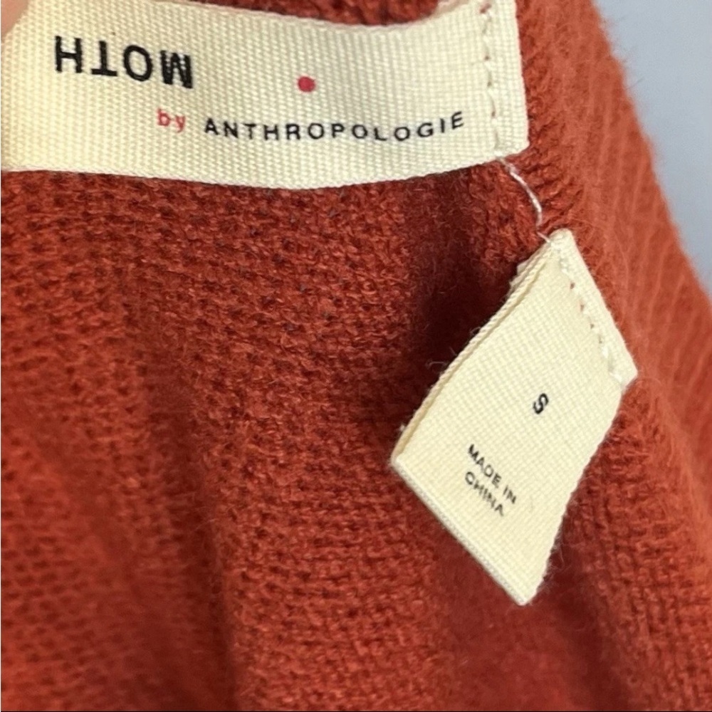 Anthropologie Moth Sz S Cabin Sweater Balloon
Dolman Sleeve Burnt Orange Fall EC - Picture 3 of 11